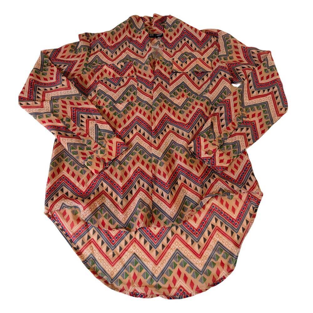 Vintage Alloy Apparel Women's L Southwestern Aztec Geometric Shirt